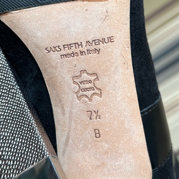 Saks Fifth Avenue black suede boots - Picture 6 of 15